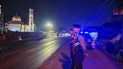 Cegah Gangguan Kamtibmas,Unit Patroli Satsamapta Polres Serang Lakukan Blue Light Patrol